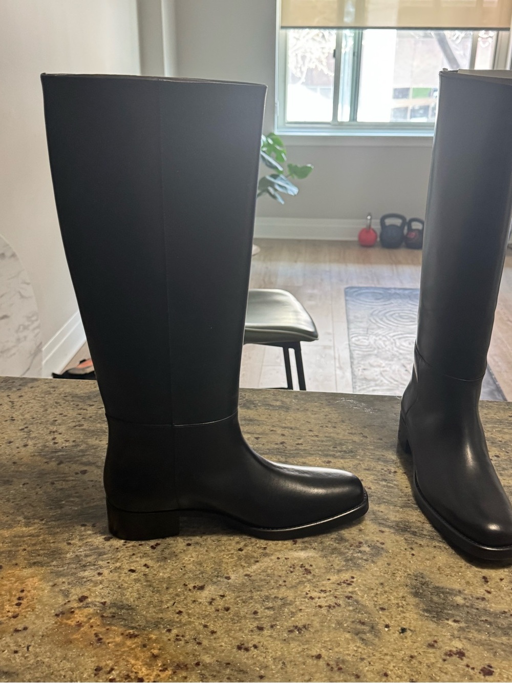 COS Tall Black Leather Knee Boots